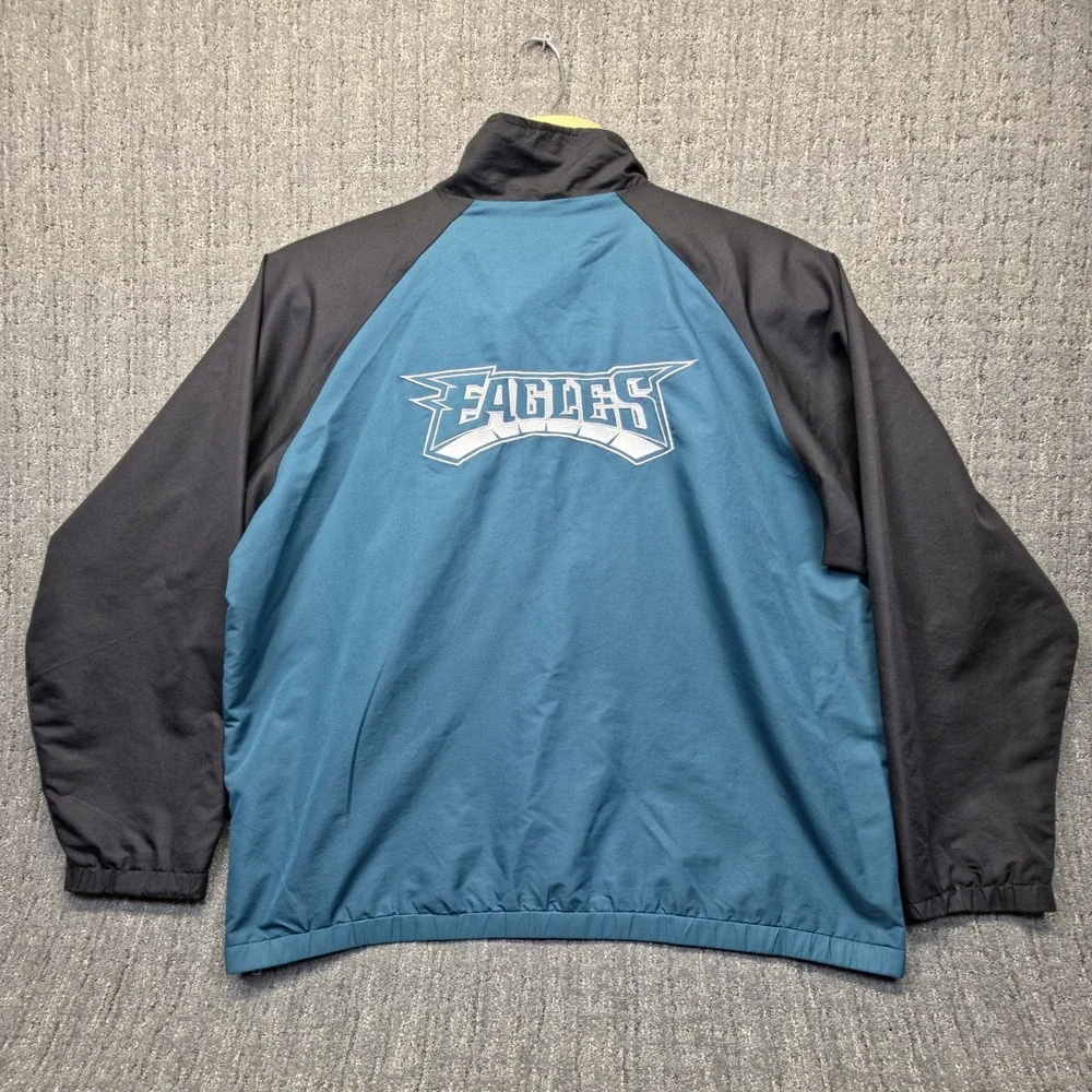 Philadelphia Eagles Windbreaker Jacket Mens 2XL 1/4 Zip Pullover Embroidered NFL
